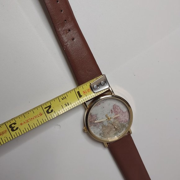 Brown And Gold Tone Map Watch - Picture 7 of 12